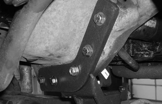14. Locate the new rear twin eye beam axle pivot relocation bracket and new support bracket.