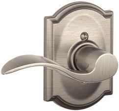 F-SERIES DECORATIVE COLLECTIONS KNOBS AND LEVERS Example Order for LEVER w/ DECO ROSE: F40 ACC 619 CAM (Accent x Camelot Deco Rose) F40 ACC 619 CAM Product/Function PRIVACY Design ACCENT LEVER SATIN