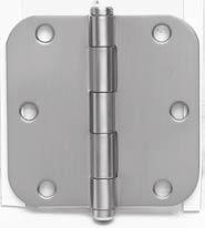 HINGES 1011 700 1000 Series Residential Hinges Full mortise hinges in 3 sizes: 3, 3-1/2 and 4. Two corner options: Square corner and 5/8 radius corners.