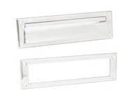 es: Stainless Steel Magazine size letter box plate with standard (open) back plate.