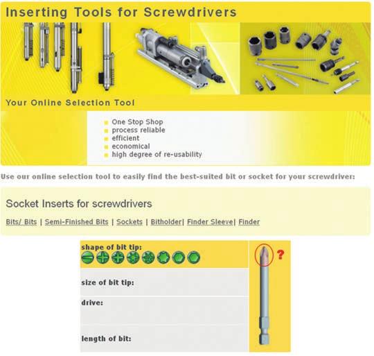 2 PRODUCT SPECTRUM INSERTING TOOLS Inserting Tools Type of Screw find on for NANOMAT and MICROMAT Screwdrivers bits, finders slotted screws Page 3 bits, finders, bit holders PHILLIPS and POZIDRIV