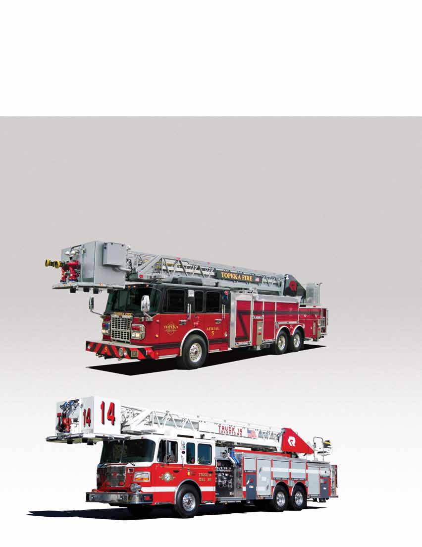 double-acting lift cylinders provide 12 to +75 degrees of aerial operation and easy access for firefighters.