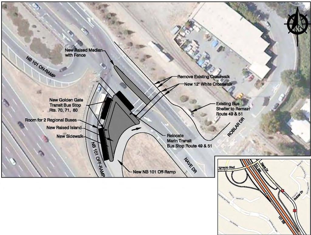 Figure 8 - Pedestrian and Bus Stop Improvements at Nave Drive and