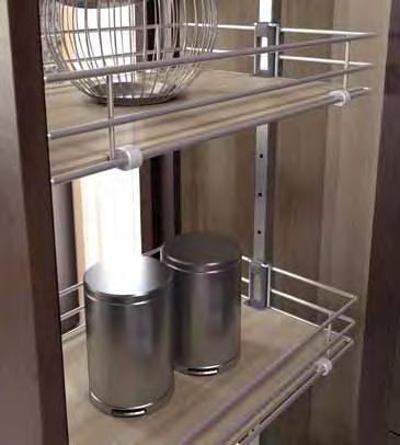 KITCHEN s ACCESSORIES Pull-Out Pantry s HSA pull-out, specification details: Tool-less assembly of the frame onto the slide Available frame heights from 25-1/2 to 91-3/4 (650 to 2330 Installation