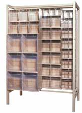 Standing Slider Systems - Complete Packages This system features four individual panels filled with tip out bins.