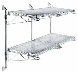 Two cantilever arms and 2 mounting brackets are included per order. Chrome wire shelves are sold separately and are available on pg. 4. SHIP MODEL NO.