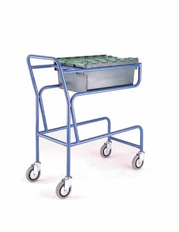 DESPATCH 93 94 Plastic Container Trucks Multi-Trip Container Trolley Capacity 360 ltrs Capacity: 50kg UDL Standard Model CT82 Welded steel angle construction