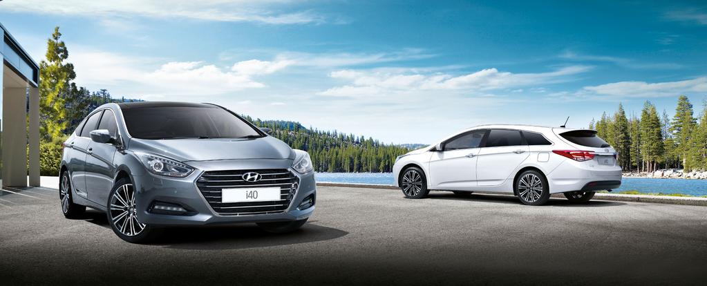 22 Cars shown i40 saloon Premium with optional Visibility Pack in Titanium Silver metallic paint