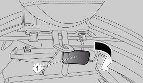 When refitting: Insert the rear saddle tabs below the tail section. Lower the saddle.