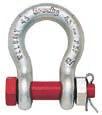 SECTION 3 CROSBY G-209 RED PIN BOW SHACKLE Anchor Shackle with Screw Collar Pin. Safety Factor: 6:1 Finish: Galvanised Tested & Certified. Conformance Certificates Available. Part No.