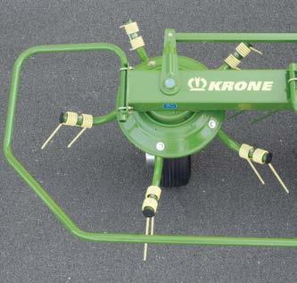 4") Super C double tines with 5 coils and tube-section tines 5, 6 or 7 tine arms The KRONE