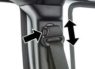 SAFETY Adjustable Upper Shoulder Belt Anchorage In the driver and front passenger seats, the top of the shoulder belt can be adjusted upward or downward to position the seat belt away from your neck.
