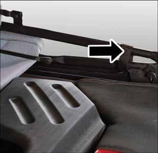 GETTING TO KNOW YOUR VEHICLE 6. Secure the top by using the two provided straps.