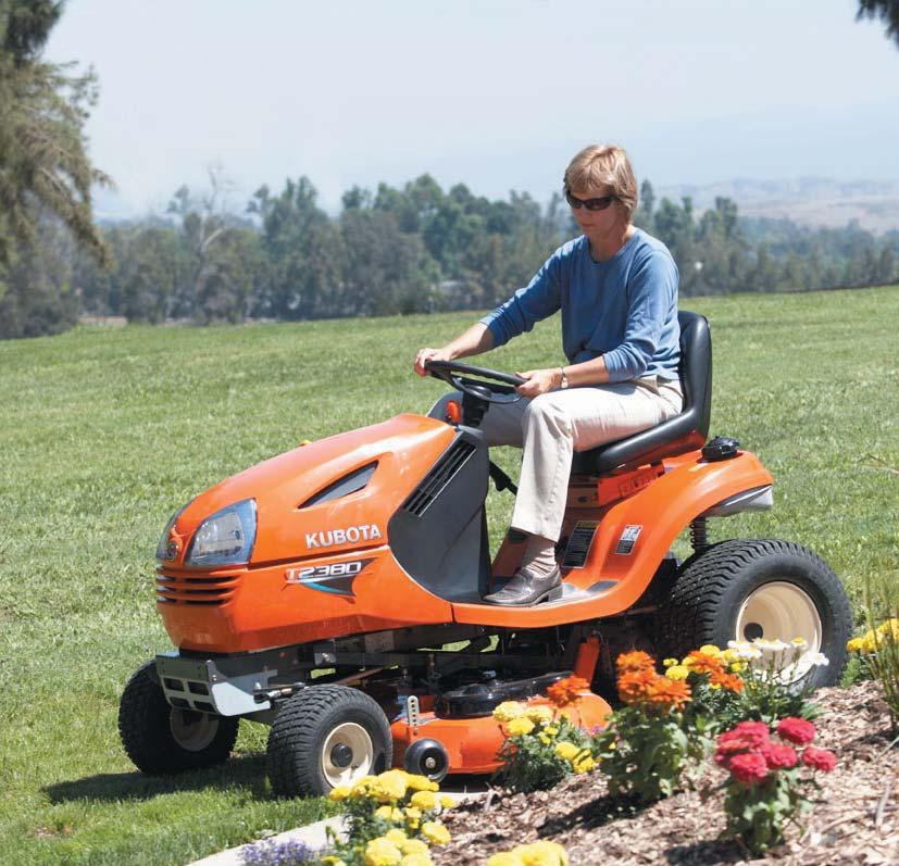 R KUBOTA LAWN TRACTOR T T1880/T2080/T2380 T-Series lawn tractors provide the power