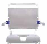Space-saving push bar to enable optimal positioning over the toilet rgonomic, swing-away armrests can be