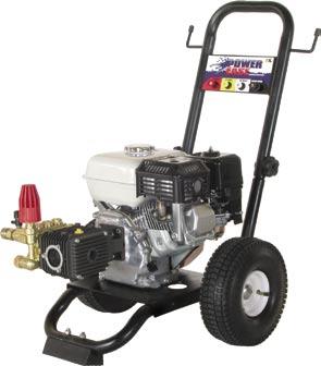 8 PRESSURE WASHERS 5.5 & 6.5 HP GAS POWERED DIRECT DRIVE UNITS UP TO 2700 PSI UP TO 3.0 GPM BLACK POWDER COATED STEEL FRAME Powered by a commercial grade 5.5HP Honda GX160 or 6.