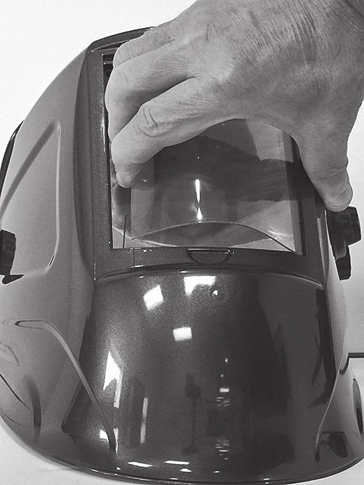 If it is illuminated, the batteries may require a charge by exposing the face of the Welding Helmet to bright sunlight for several hours.