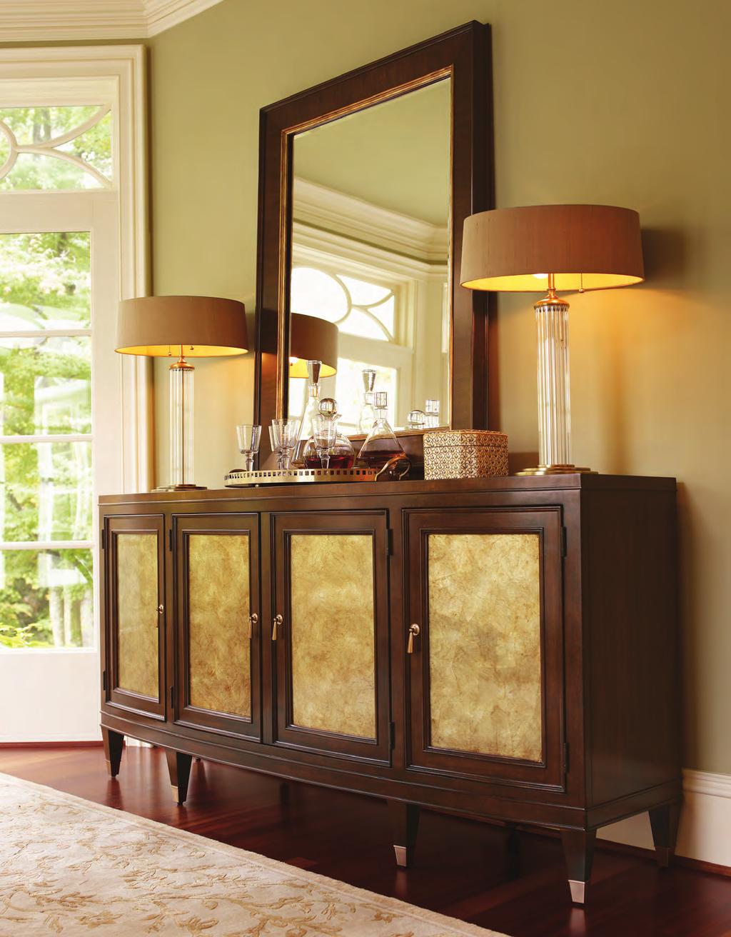 The signature Riviera Buffet features a 78" sweeping convex front, with