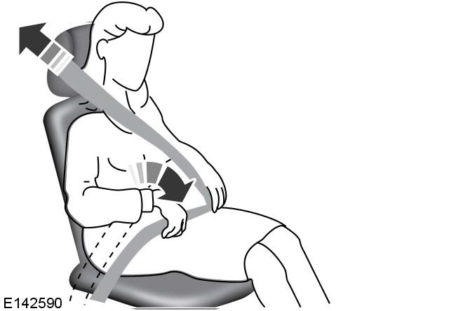 The rear outer safety belts can lock if you return the seat backrest from a folded position to the upright position forcefully.