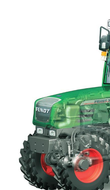 The 200 V,F and P: Technology for maximum productivity and profitability 1. Front axle with 58 degree steering angle 2.