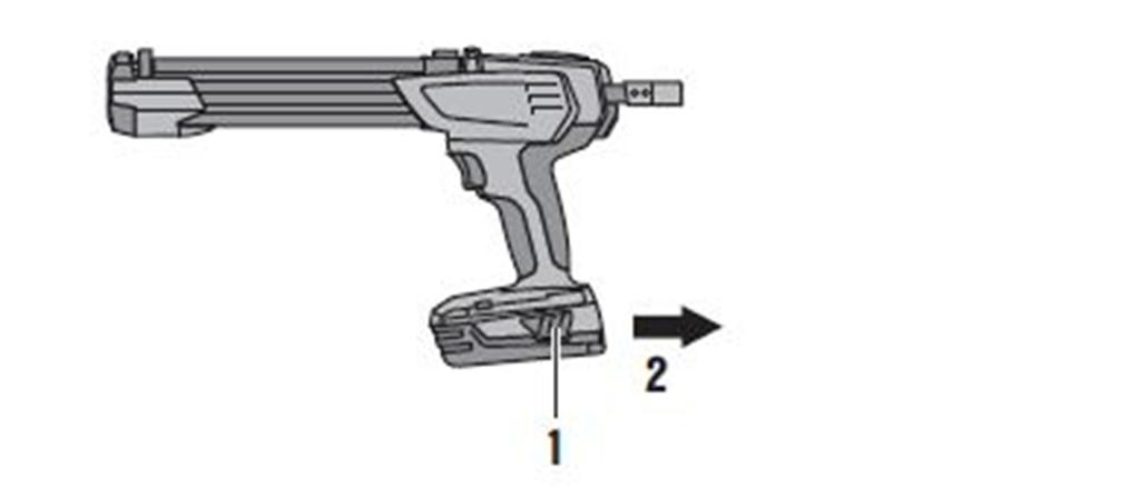 5 m/s² (4.9 ft/s²) 5 Operation 5.1 Inserting the battery Push the battery into the tool from the rear until it engages with an audible click. 5.2 Removing the battery Remove the battery.
