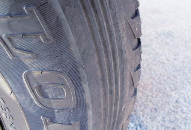 abrasion up to 10 cm Deformed tyres, e.g.