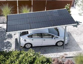 Intelligent mobility: Electric cars will soon become commonplace on our streets and the SunCarport represents a vital contribution to this new kind of mobility.