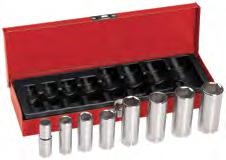 63 13-Piece 3/8-Inch Drive Socket Set Metric Set consists of the following pieces: Thirteen 6-point sockets: 7, 8, 9, 10, 11, 12, 13, 14, 15, 16, 17, 18, and 19 mm.