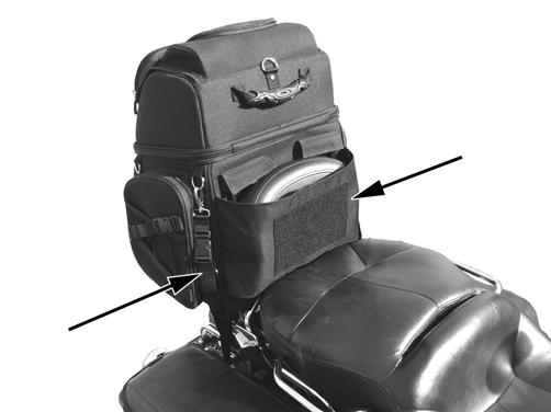 INSTALLATION INSTRUCTIONS: Your Saddlemen Backrest, Seat & Sissybar Bag has been designed to be mounted on a variety of motorcycles using the included mounting system options: a sissy bar mounting