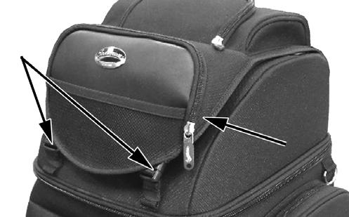 Access the organizer storage pocket by unzipping the flap.