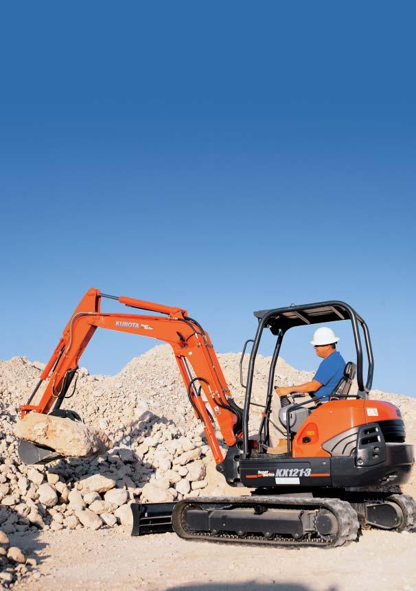 Designed from the ground up to give you the confidence to take on any digging or dozing job. Powerful, durable, dependable, versatile. The KX121-3S compact excavator from Kubota is all that and more.