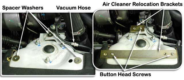 14 Move the vacuum hose to the rear of the turbocharger outlet hose as shown.