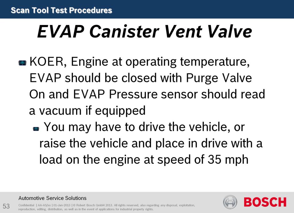 The purpose of this test is to the EVAP Canister Vent Valve.