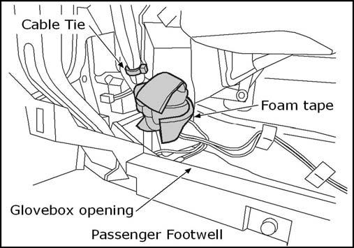 14. INSTALLATION Fig. 39 39. Use cable ties to bundle and secure any excess wiring to the existing harness under the dash behind the glovebox.