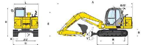 ONE - PIECE BOOM AND BLADE DIMENSIONS () - OPERATING WEIGHTS ARM 1870 2130 A B D E F G/G H I J/J L 6950 730 2740 2340 360 1790/1920 2240 2860 1870/1700 2230 7510 730 2740 2920 360 1790/1920 2240 2860