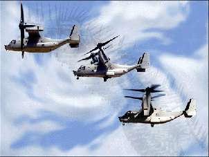 Armed Forces -- the Marines, Navy and Air Force -- will use the Osprey, Bell is also exploring its design for possible civilian uses.
