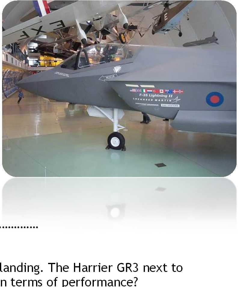 Milestones of Flight GROUND FLOOR Find the RAF s latest acquisition, the F-35 Joint Strike Fighter. What will this 5 th generation aircraft be known as in UK service?