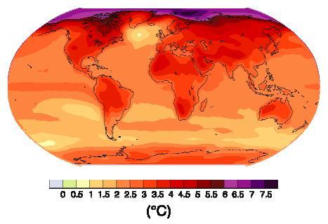 Projections (UN IPPC) Projected surface temperature changes (2090-2099 relative to 1980-1999) 0 0.5 1 1.5 2 2.5 3 3.