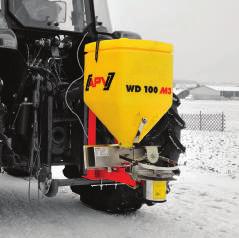 Spreaders for Snow and Ice Removal WD 100 M3 Due to its metering unit made of steel and its robust design, the WD 100 M3 spreader with a capacity of 105 litres is a reliable piece of equipment for