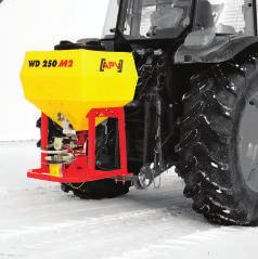 Spreaders for Snow and Ice Removal WD 250 M2 With its metering unit made of steel, the WD 250 M2 enables the spreading of salt on pavements, parking spaces and roads quickly and uncomplicated.