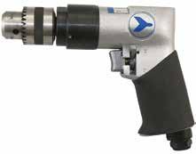 PISTOL GRIP DRILLS 3/8" Reversible Drill - Keyed Chuck - Heavy Duty 404412 / ADR380HD Designed for heavy duty use this powerful yet compact air drill features a heat treated cylinder, two steel motor