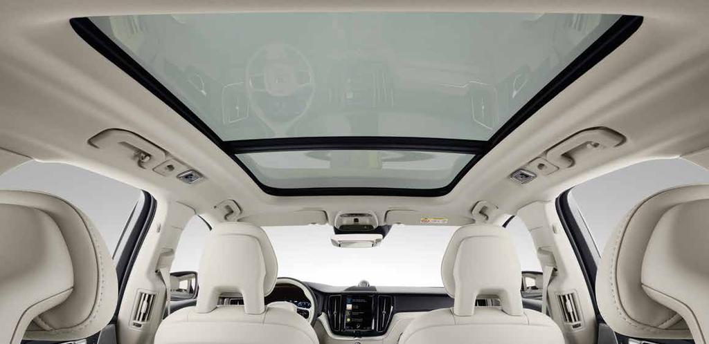 INTERIOR DESIGN 13 Light floods in through the panoramic roof to make the cabin bright and airy.