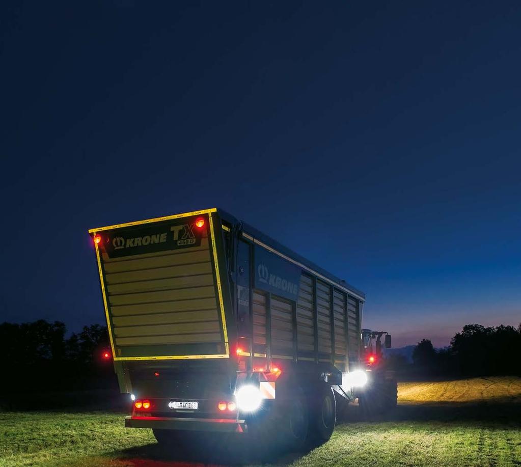 Night becomes day The KRONE lighting scheme Safe travel in the field and on the road Excellent
