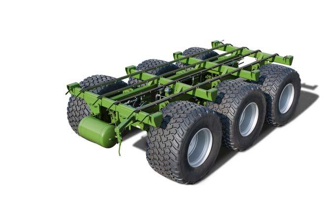 Steered wheels A steered front or rear axle ensures excellent tracking in every curve for soft treading, low tractor input and less strain on the wheel bearings.