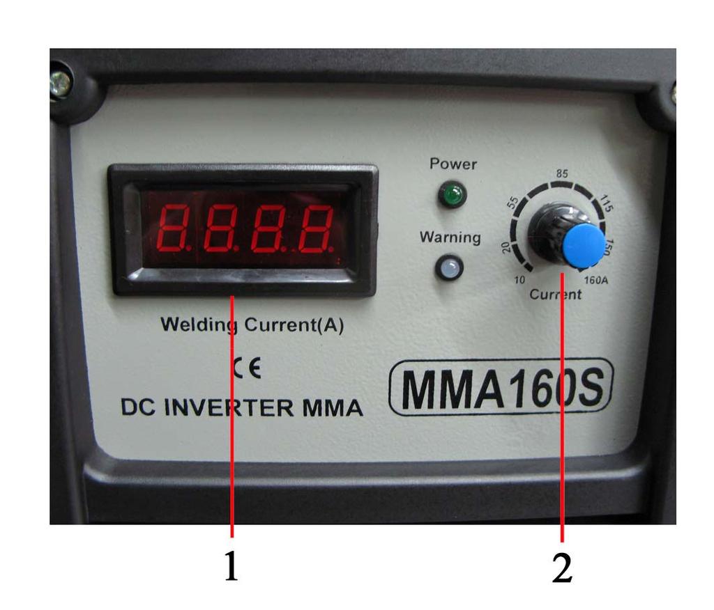 10 Controls and Settings Fig 4 1. LED Display 3 digit LED meter is used to display the actual amperage (when welding).