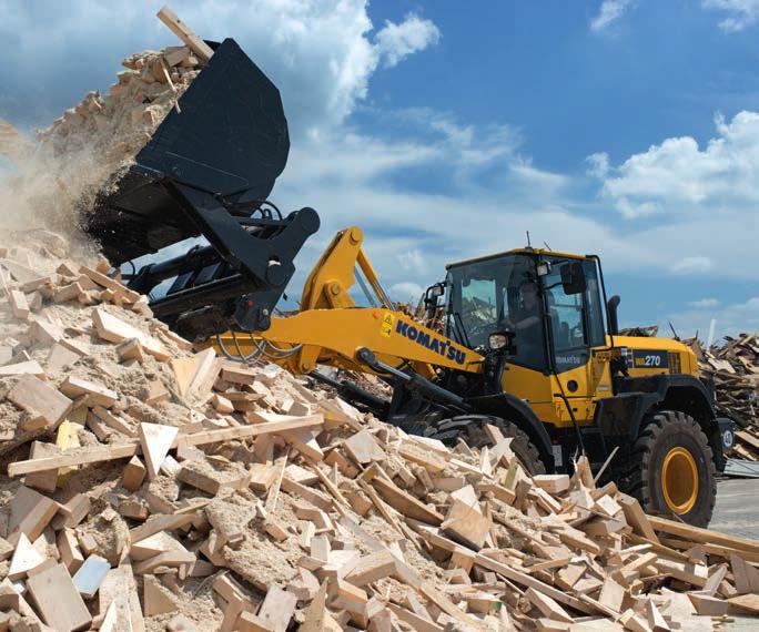 Tailored Solutions Working gear division Komatsu wheel loaders combined with a wide range of genuine Komatsu attachments provide the perfect solution for any industry sector.