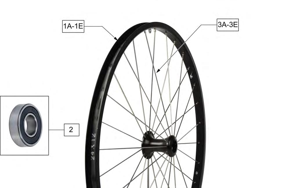 LITE SPOKE (09/2017) NOTE: THIS WHEEL UTILIZES SCREW MOUNT HANDRIMS - THE HANDRIM HAS A THREADED HOLE THAT MOUNTS THE HANDRIM TO THE WHEEL THROUGH A SPACER AND FASTENER.