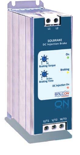 Solbrake DC Injection Brake 8-820A, 208-690V The Solbrake electronic brake provides fast, smooth, frictionless braking of standard motors by injecting controlled DC current into the motor windings