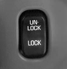Turning the door key toward the front of the vehicle will lock the door. Turning the door key toward the rear of the vehicle will unlock it.