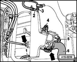Page 11 of 35 15-12 - Disconnect Accelerator Pedal (AP) cable from throttle valve control module -J338- and mounting flange (arrows) without removing positioning clip.